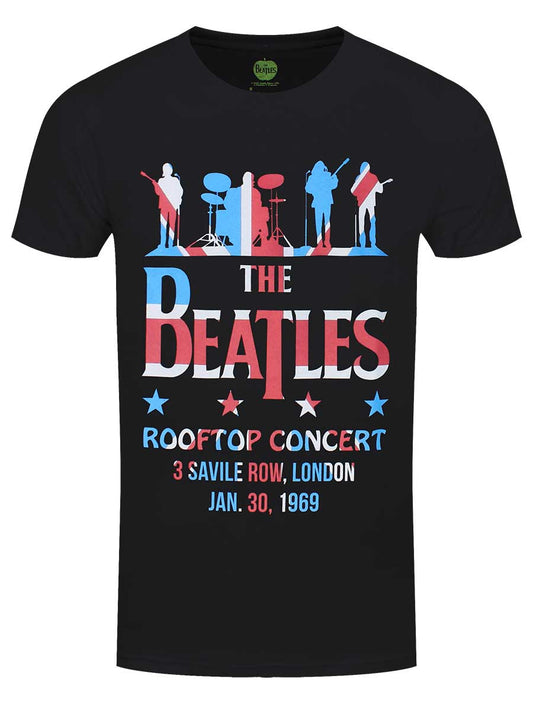 The Beatles Rooftop Flag Men's Black T-Shirt