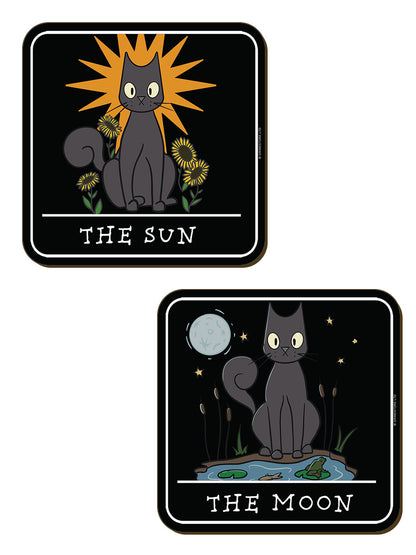 Spooky Cat Tarot 4 Piece Coaster Set