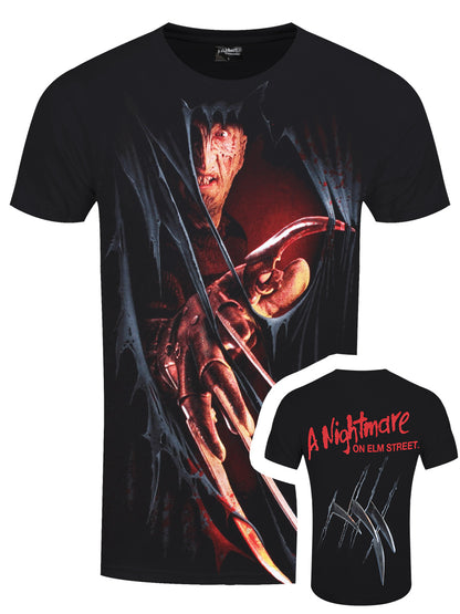 Spiral Freddy Claws Elm Street Men's Black T-Shirt