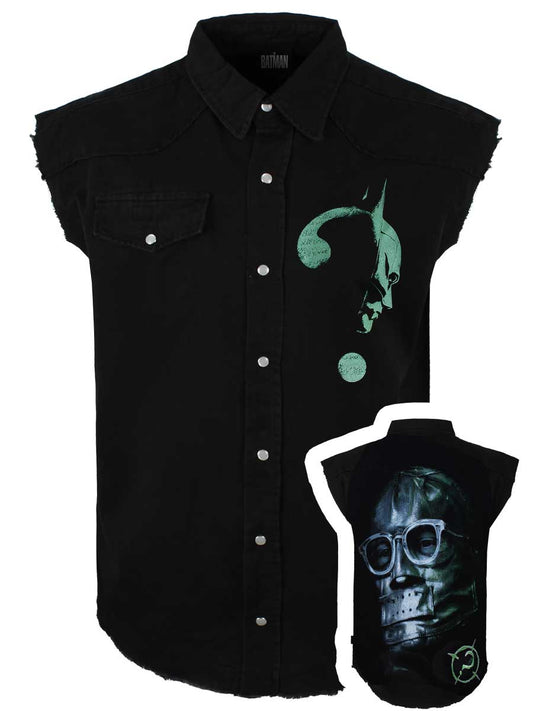 Spiral Riddler Glow in the Dark Logo Men's Sleeveles Stone Washed Worker Shirt