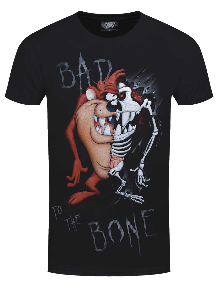 Spiral Taz Bad 2 D Bone Men's Black T-Shirt