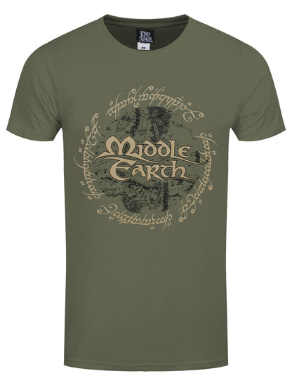 Lord Of The Rings Middle Earth Men's Green T-Shirt