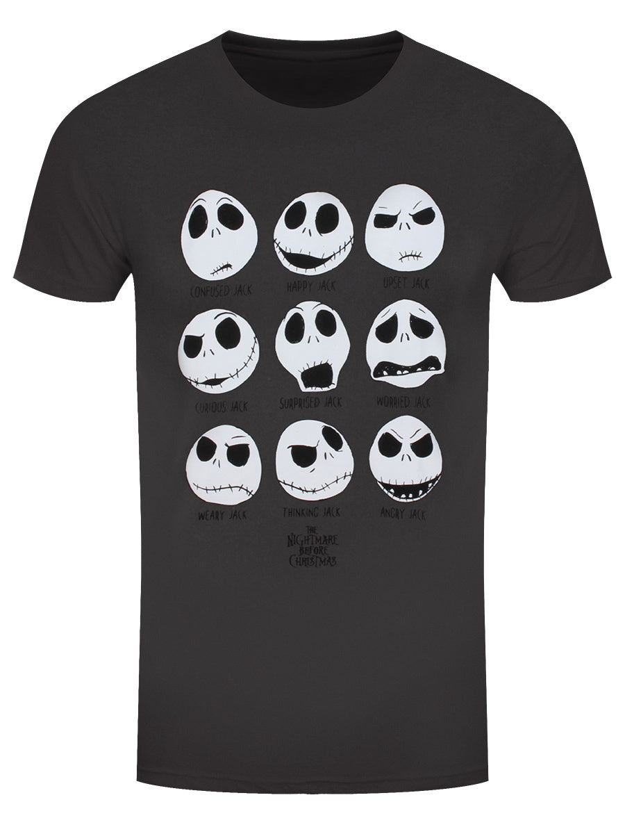 The Nightmare Before Christmas Many Faces Of Jack Men's Grey T-Shirt