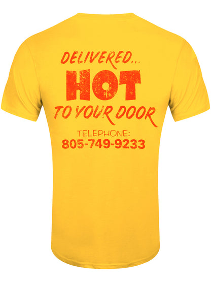 Stranger Things Surfer Boy Pizza Men's Yellow T-Shirt