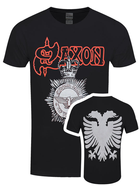 Saxon Strong Arm Of The Law Men's Black T-Shirt