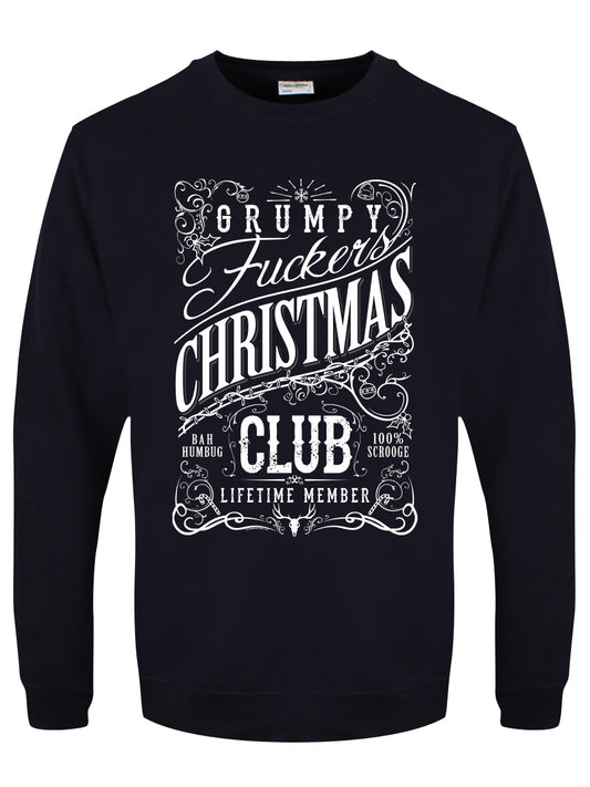 Grumpy Fuckers Christmas Club Men's Navy Blue Christmas Jumper