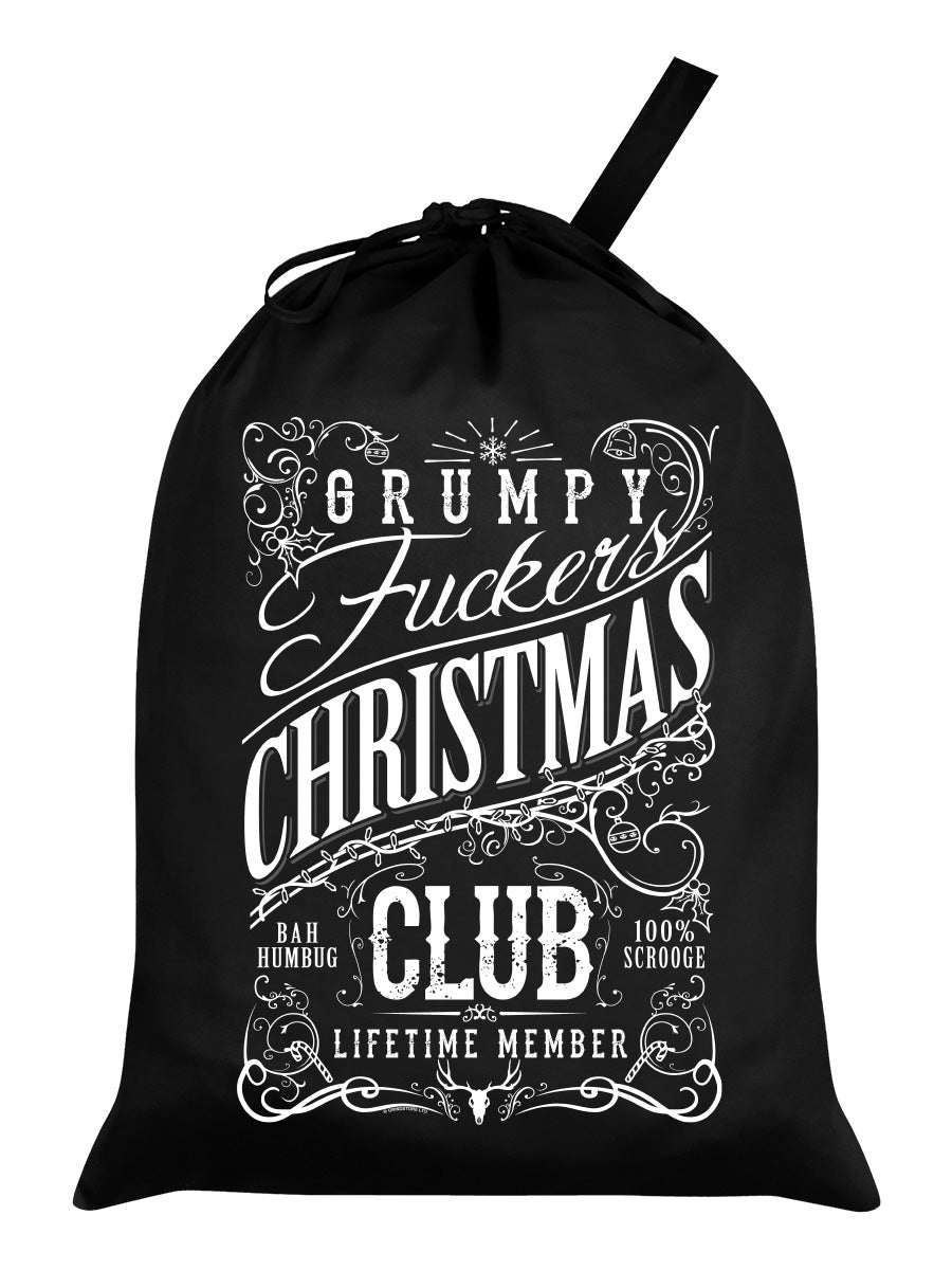 Grumpy Fuckers Christmas Club Black Santa Sack