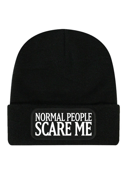 Normal People Scare Me Black Beanie