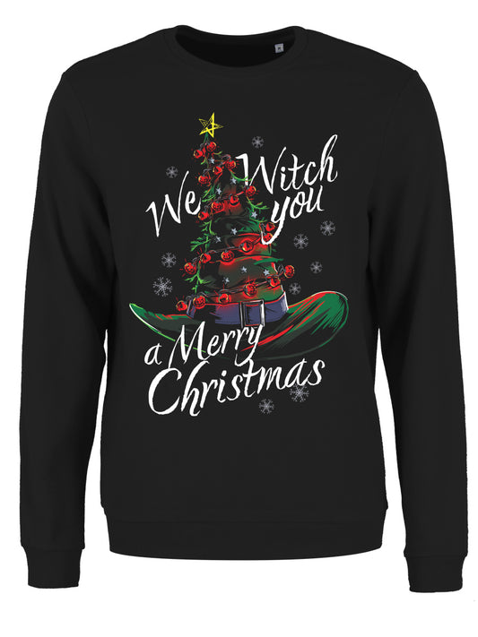 We Witch You A Merry Christmas Ladies Black Christmas Jumper