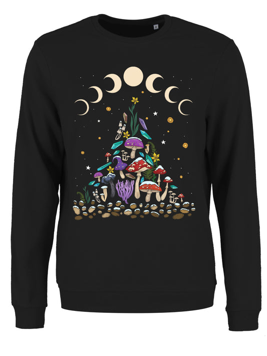 Mystical Roots Solstice Ladies Black Christmas Jumper