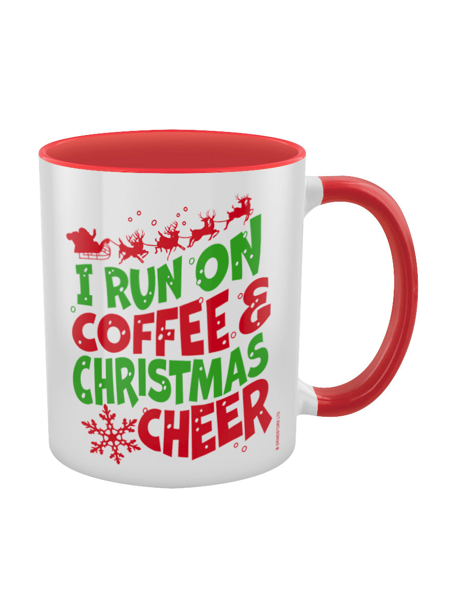 I Run on Coffee & Christmas Cheer Red Inner 2-Tone Mug