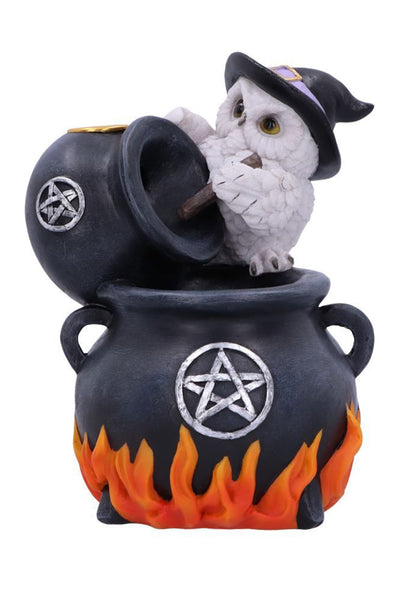 Snowy Brew Owl Witch Backflow Incense Burner