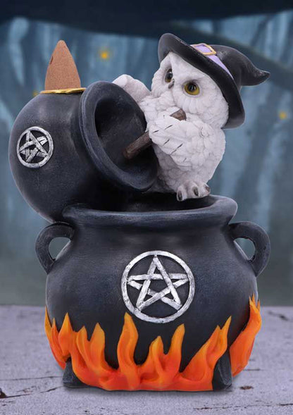 Snowy Brew Owl Witch Backflow Incense Burner