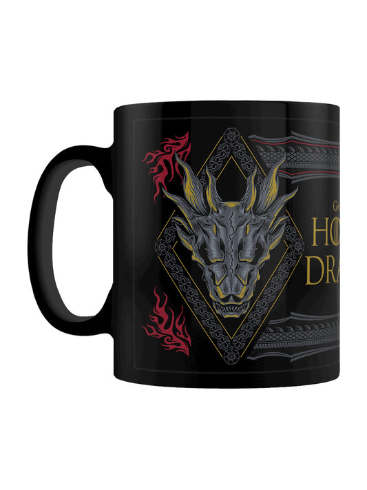 House Of The Dragon Ornate Black Mug