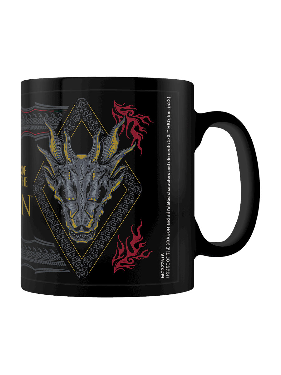 House Of The Dragon Ornate Black Mug