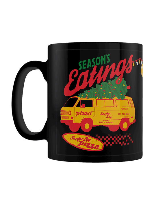 Stranger Things 4 Christmas Seasons Eatings Black Mug