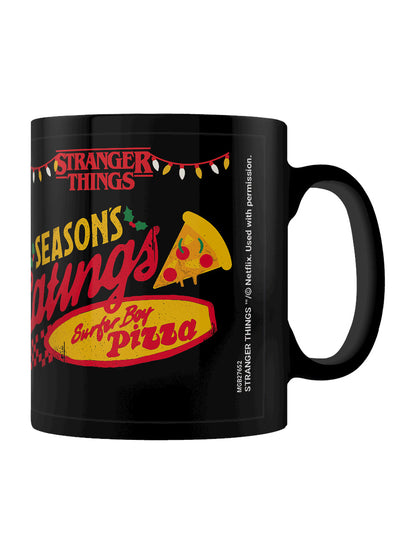 Stranger Things 4 Christmas Seasons Eatings Black Mug