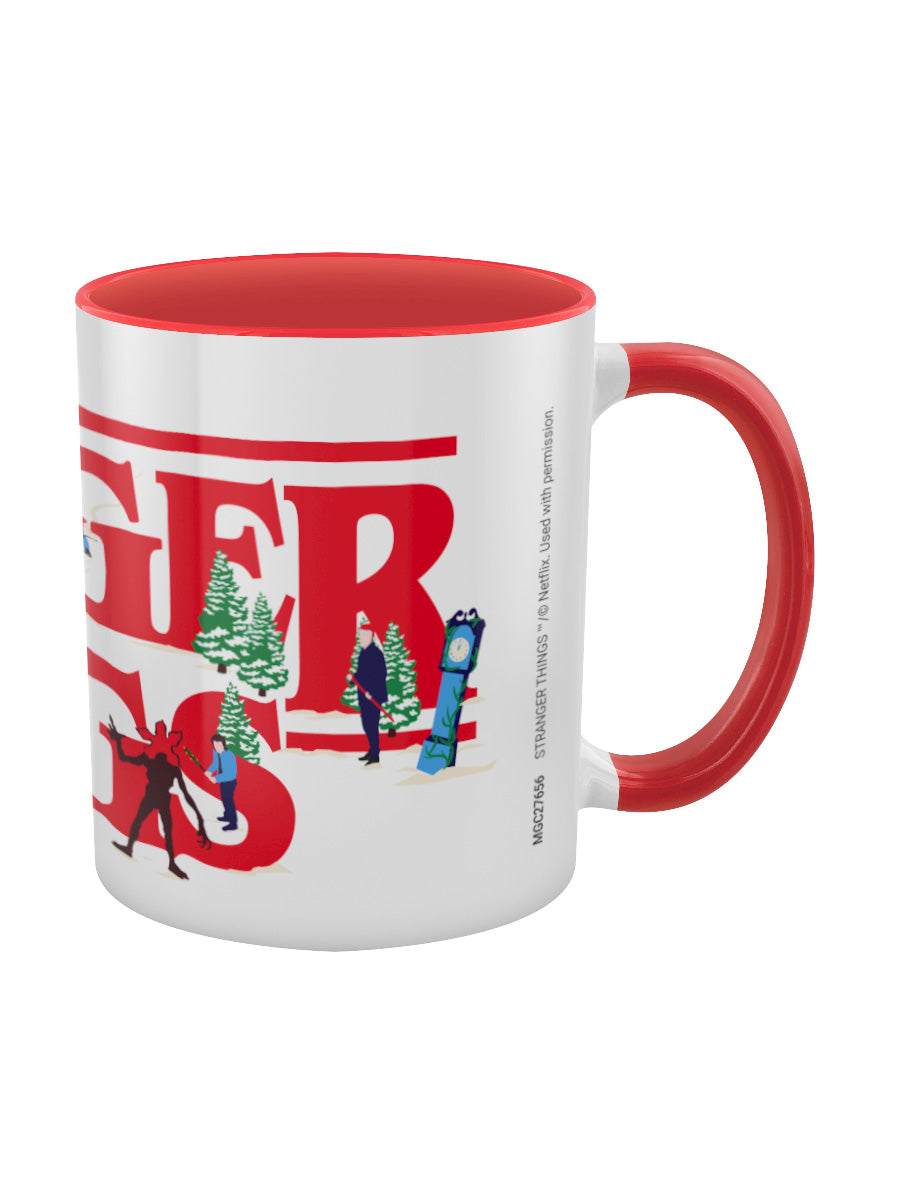 Stranger Things 4 Christmas Logo Red Coloured Inner Mug
