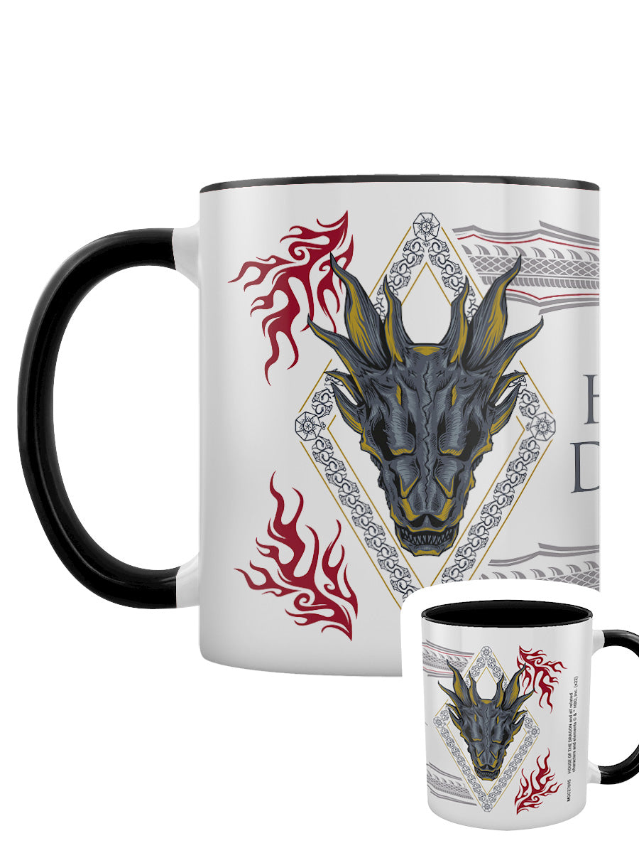 House Of The Dragon Ornate Black Coloured Inner Mug