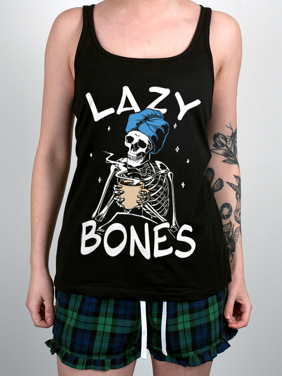 Skeleton Lazy Bones Ladies Short Pyjama Set