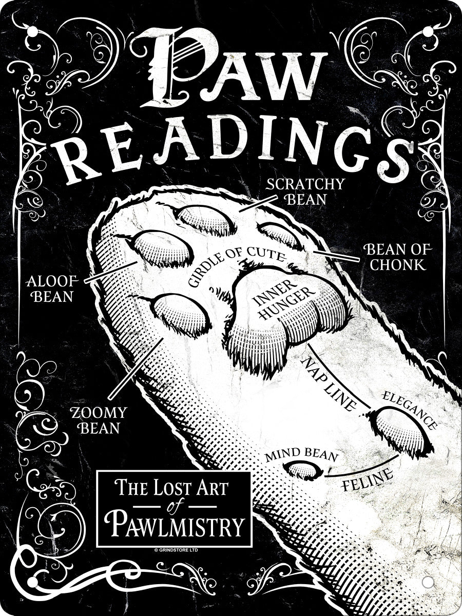 Paw Readings Mini Tin Sign