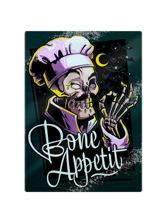 Bone Appetit Skeleton Chef Rectangular Chopping Board