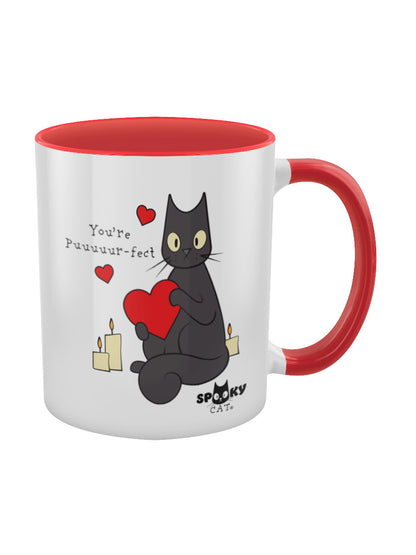 Spooky Cat You're Puuuuur-fect Red Inner 2-Tone Mug