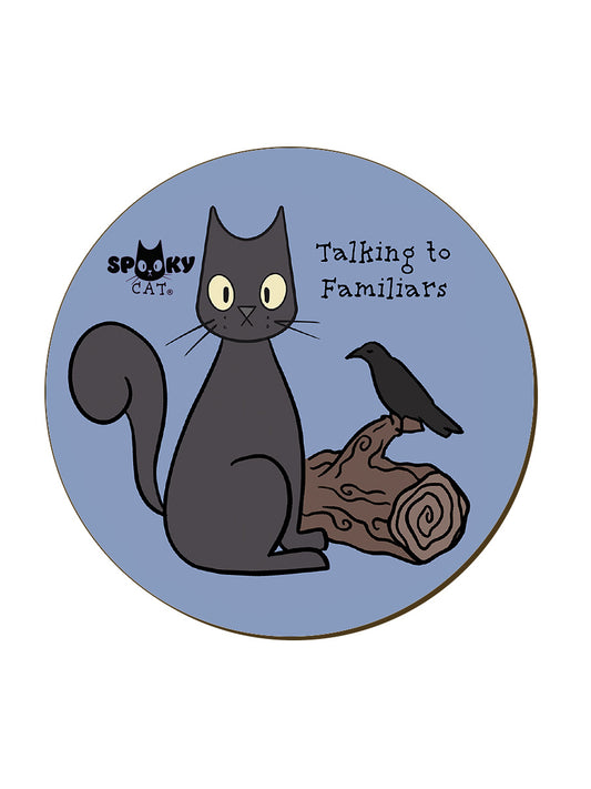 Spooky Cat Talking To Familliars Coaster