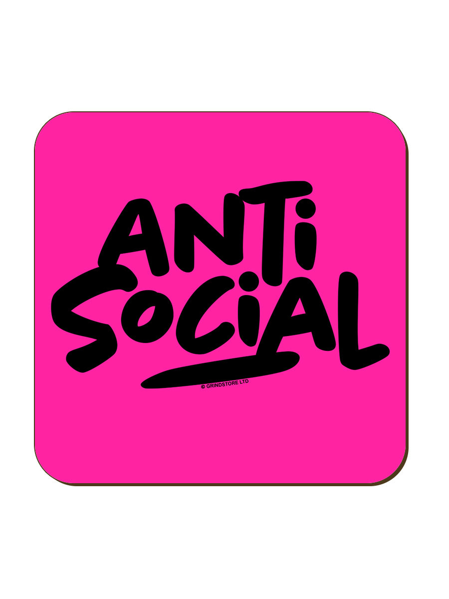 Anti-Social Pink Neon Coaster