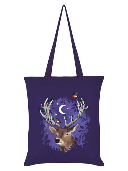 Foraging Familiars Stag Purple Tote Bag