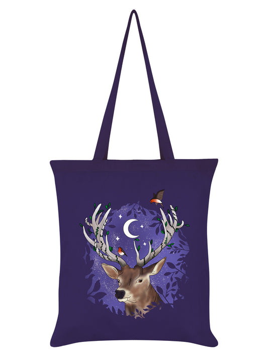 Foraging Familiars Stag Purple Tote Bag