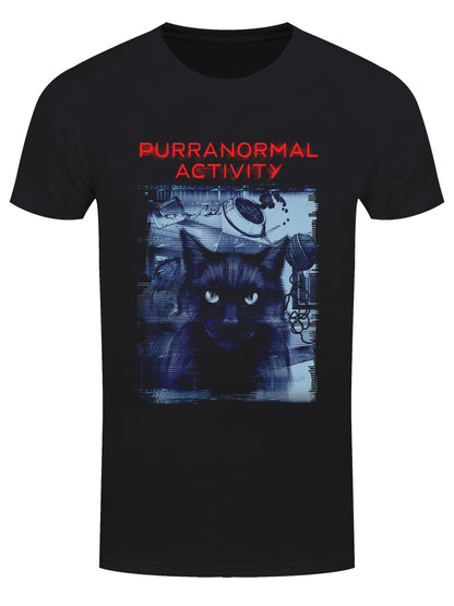 Horror Cats Purranormal Activity Men's Black T-Shirt