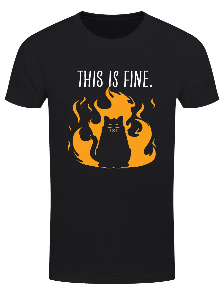 This Is Fine Men's Black T-Shirt