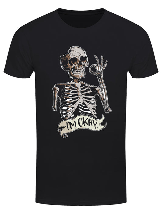 I'm Okay Skeleton Men's Black T-Shirt