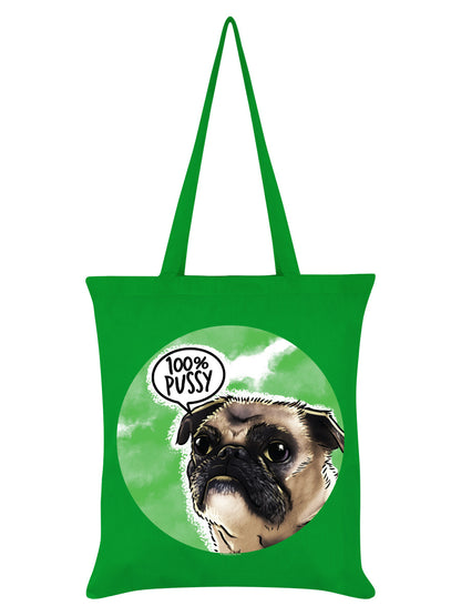 Cute But Abusive 100% Pussy Green Tote Bag