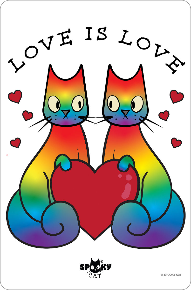 Spooky Cat Love Is Love Greet Tin Card