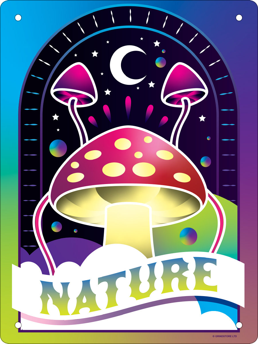 Nature Mushrooms Mini Tin Sign