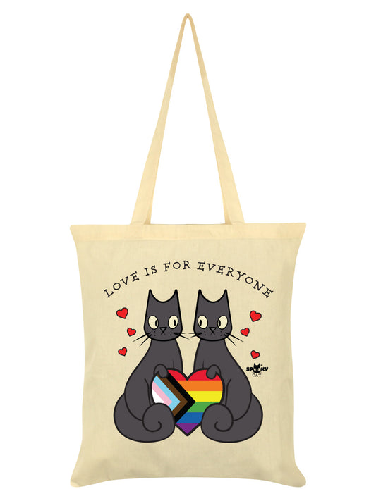 Spooky Cat Love Is For Everyone Natural Tote Bag