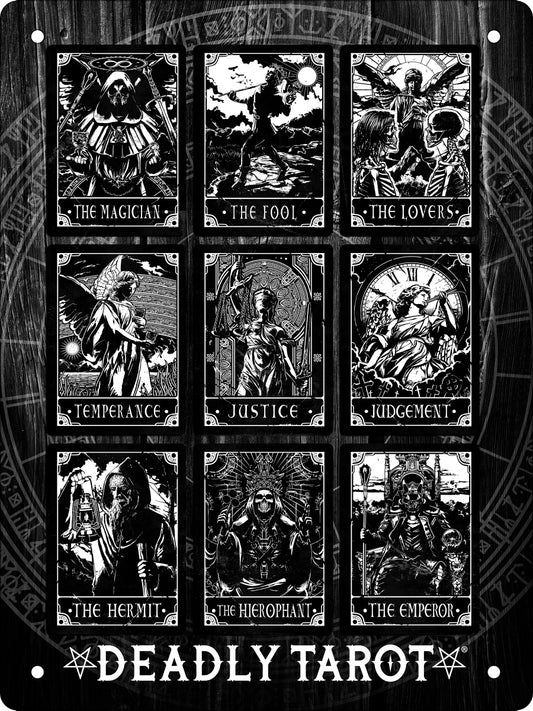 Deadly Tarot Justice Compilation Mini Tin Sign