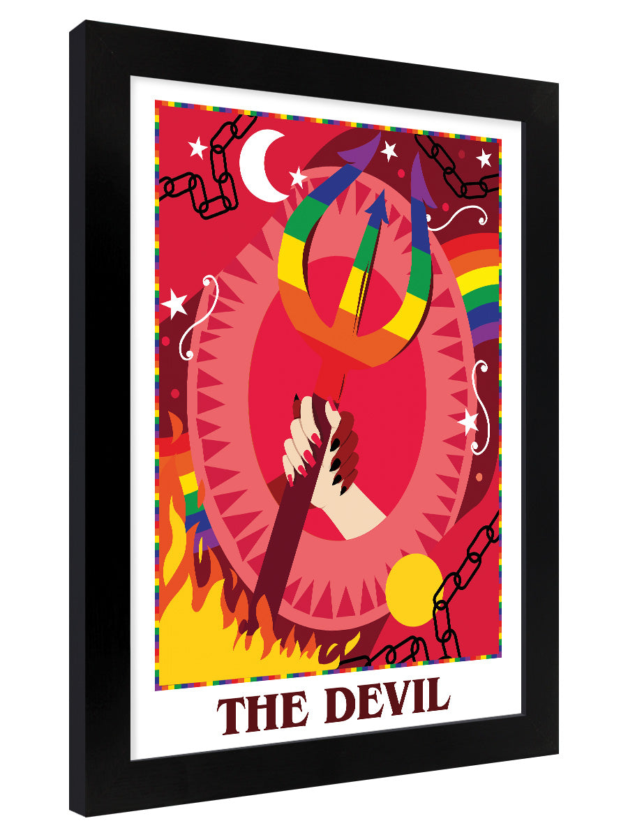 Deadly Tarot Pride The Devil Black Wooden Framed Print