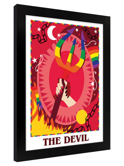 Deadly Tarot Pride The Devil Black Wooden Framed Print