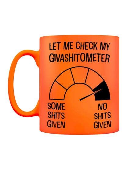 My Givashitometer Orange Neon Mug