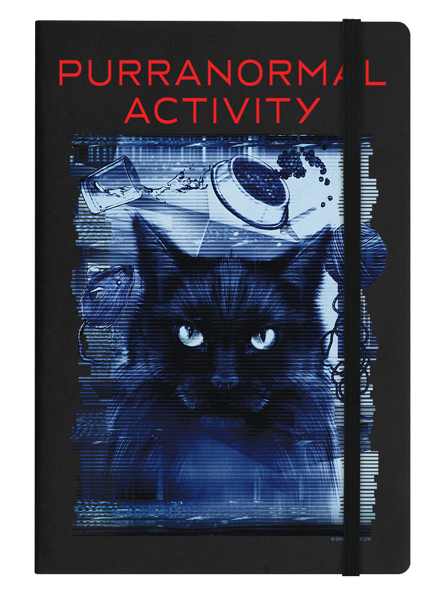 Horror Cats Purranormal Activity Black A5 Hard Cover Notebook