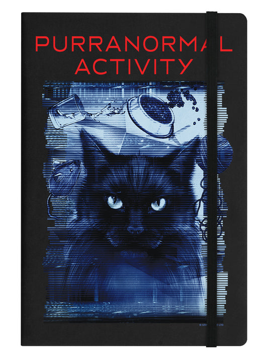 Horror Cats Purranormal Activity Black A5 Hard Cover Notebook