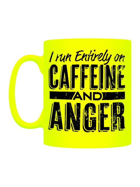 I Run Entirely On Caffeine And Anger Yellow Neon Mug