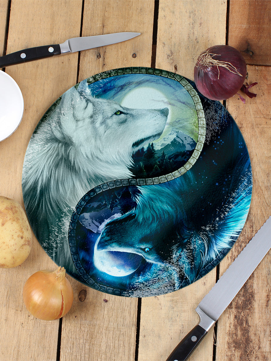 Wolf Yin Yang Circular Chopping Board