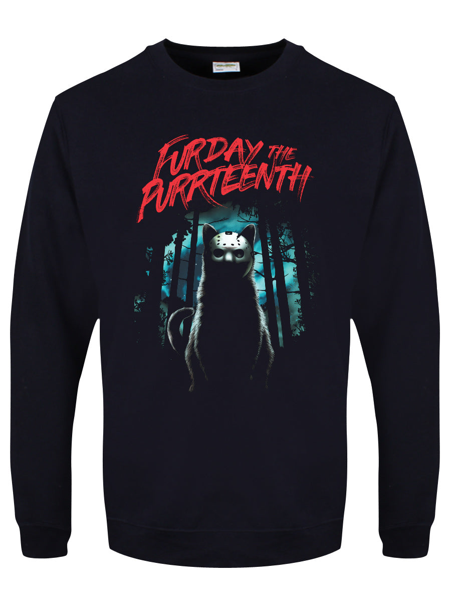 Horror Cats Furday The Purrteenth Men's Navy Sweatshirt