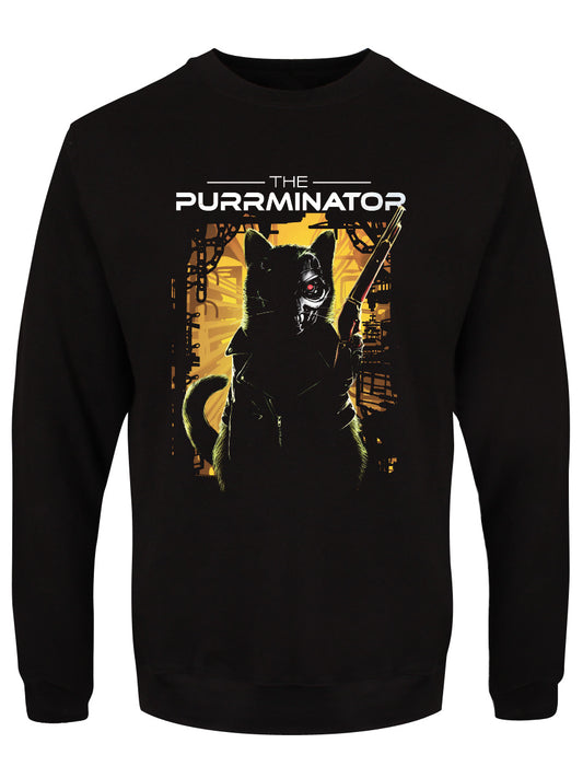 Horror Cats The Purrminator Men's Black Sweatshirt