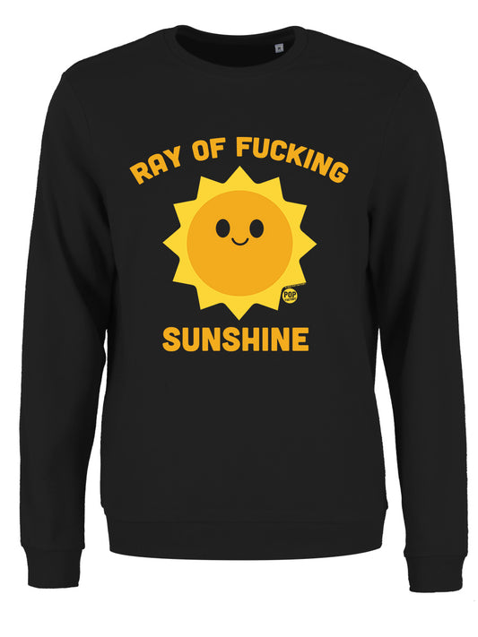 Pop Factory Ray of Fucking Sunshine Ladies Black Sweatshirt