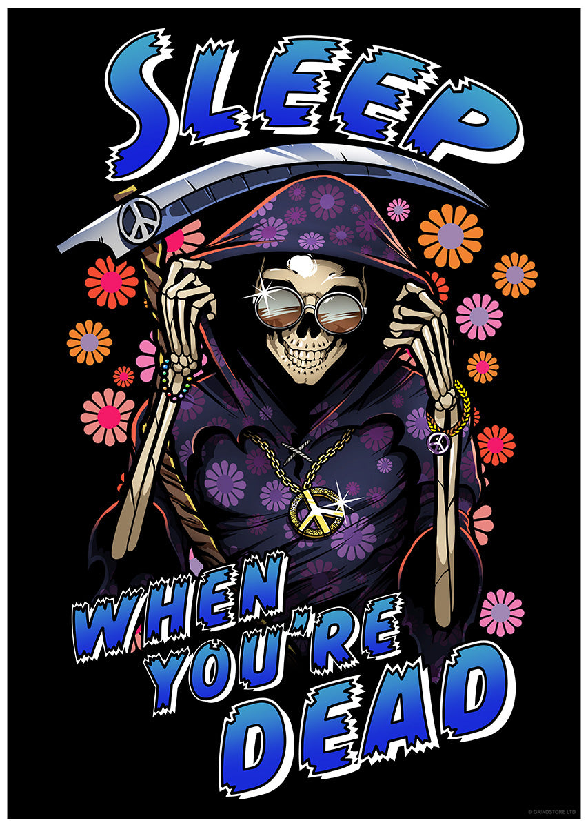 Happy Reaper Sleep When You're Dead Mini Poster